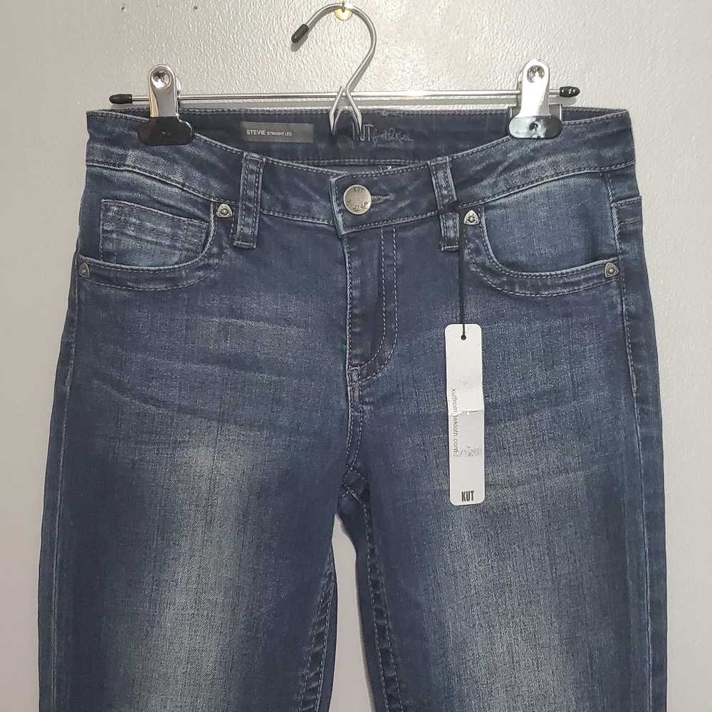 NWT Kut from the Kloth Stevie Straight Leg Womens Blue Jeans Size 2 - Picture 2 of 10